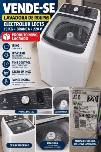 Lavadora Eletrolux jet & clean 15kg