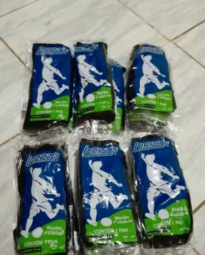 Kit c/ 6 pares de meiões pretos para trabalhar