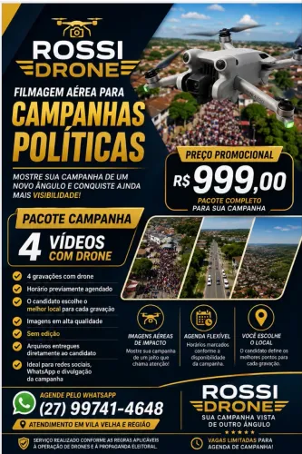Filme sua campanha com DRONE