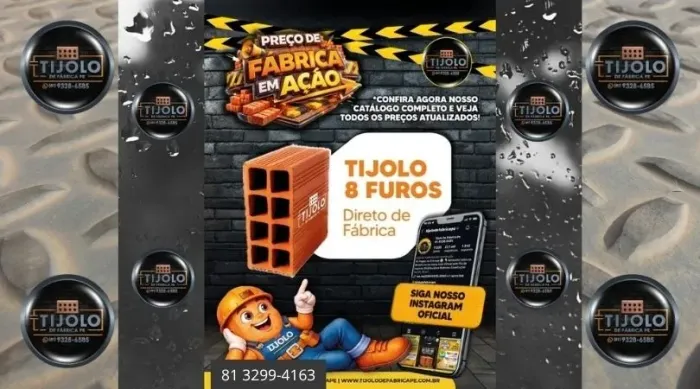 tijolo 8 furos preço de fábrica entrega rápida 