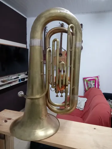 Tuba 3/4 3 pistao shelter envelhecida 