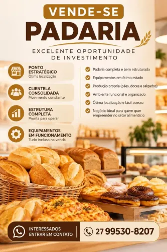 Vendo Padaria Completa
