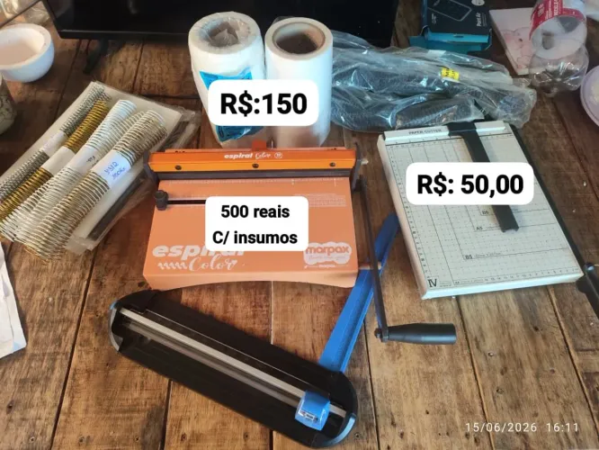Encadernadora, plastificadora, guilhotina, BOPP, refiladora de papel
