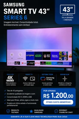 TV SAMSUNG 43 POLEGADAS SMART