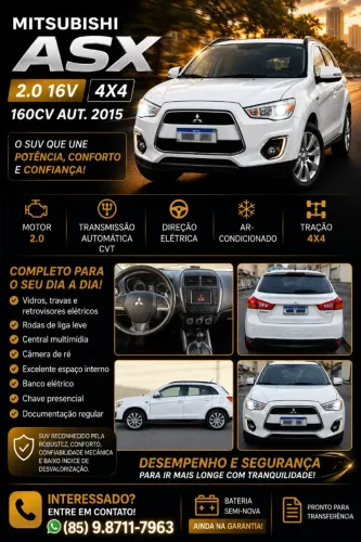 Mitsubishi ASX 2.0 16V 4X4 160cv Aut. 2015