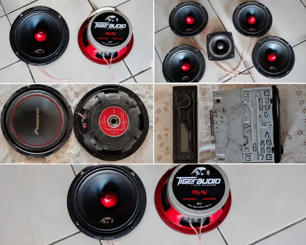 1 par de 6 / 2 grave Pioneer de 12 / rádio automotivo Pioneer DEH-X1850UB