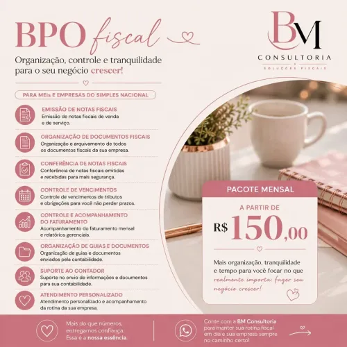 BPO Fiscal para MEI e Simples Nacional | A partir de R$ 150/mês