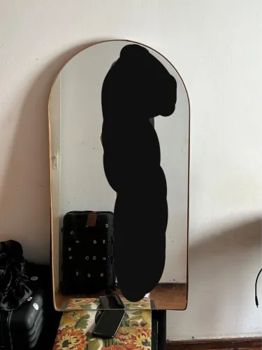 Espelho oval grande 110x50 com moldura
