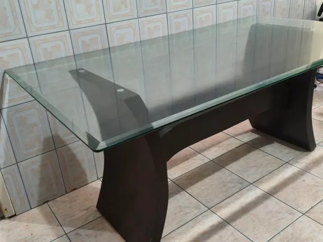 Mesa Jantar Tampo vidro Bisotado 1.00 m x 1.70