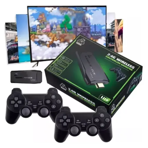 Gamestick Videogame + 20 Mil C/ 2 Controles Sem Fio