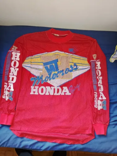 Camisa de Motocross Vintage da JT Motocross com o grafismo  Honda Racing Tamanho M