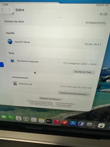 MacBook Pro m2 16gb ssd 256 de 13 pol