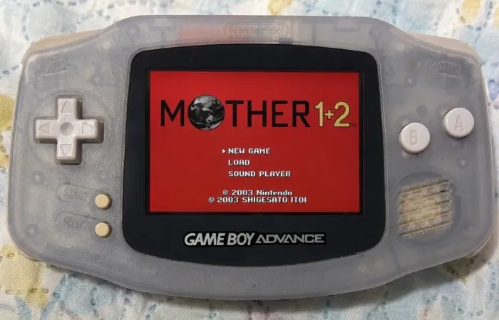Game Boy Advance AGB-001 Glacier Original + Mother 1+2 (Nintendo)