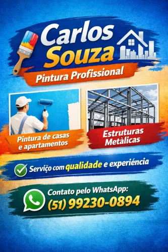 Pinturas de casas e apartamentos, e pintura de estruturas metálicas