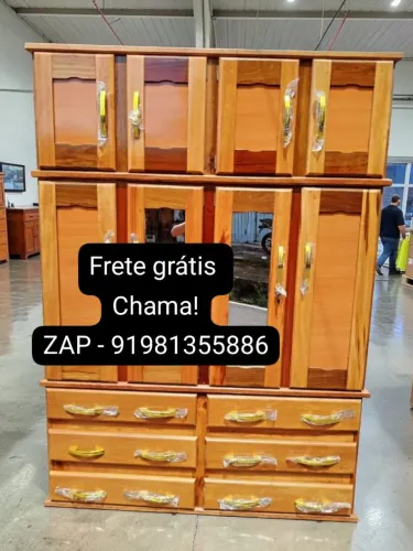 Guarda roupa de casal 4 portas com espelhos novo!