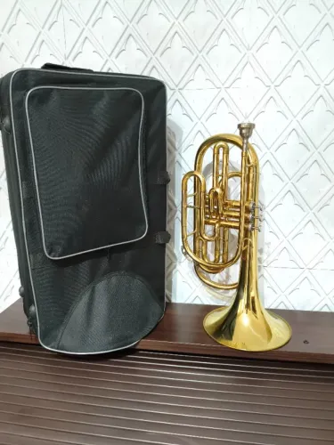 Trombonito Em Dò Weril F310 Dourado Original Com Case e Bocal
