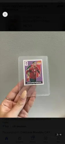 Figurinha cr7 extras lilás.