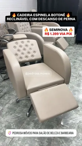 Cadeira Hidráulica Reclinável com Descanso de Perna para Maquiagem Cílios Salão de Beleza 