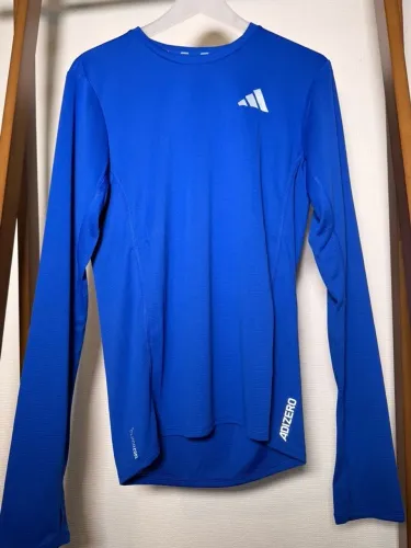 camiseta adidas adizero running manga longa azul nova 100% original