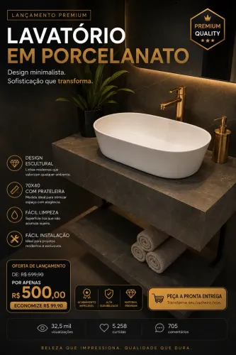 Bancada em porcelanato