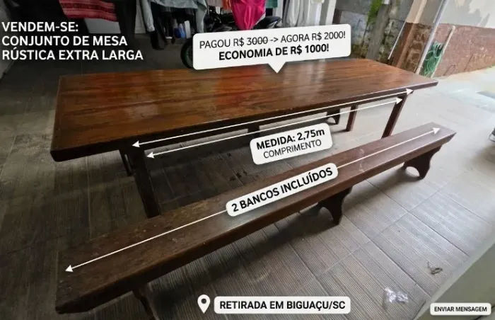 Mesa com Bancos