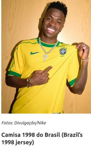 camisa nike reedição Brasil 1998 Masculina