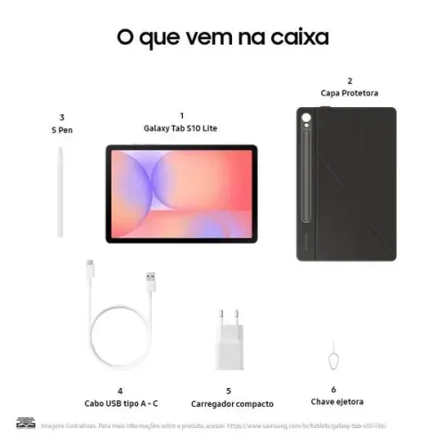 Samsung Tab Tablet S10 Lite 128GB Wi-fi, Lacrado, Novo, 1 Ano de Garantia, Loja Física