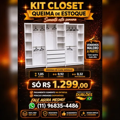 Cabideiros kit completo promoção