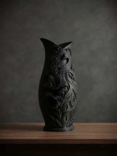 Vaso para decoração moderna pavão