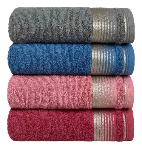 Kit 04 Toalha De Banho Gigante Felpuda 80x150cm 100% Algodão