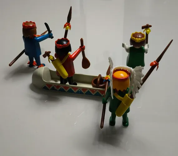 Lote de bonecos Playmobil Índios com Cano anos 70