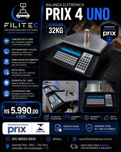 Balança Prix 4 uno 32kg WI-FI Nova 