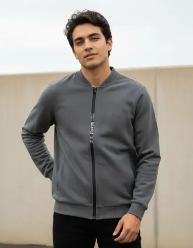 aqueta Moletom Masculina Bomber Beagle Cinza Escuro