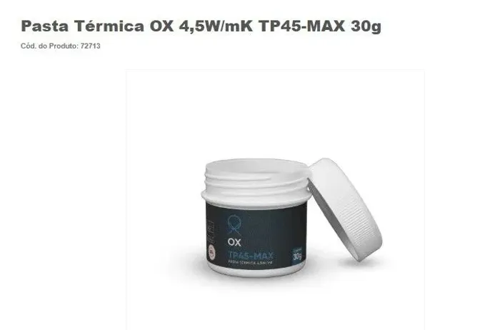 Pasta térmica OX 4,5w/mK TP45-MAX 30g
