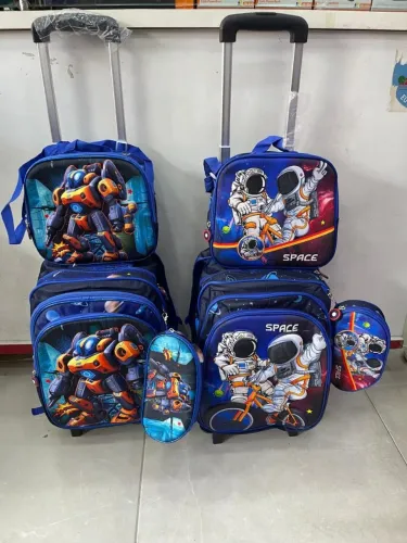 Mochila de carrinho lancheira e porta lápis