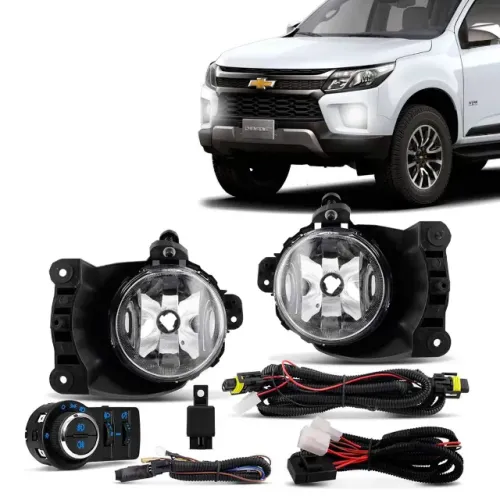 Kit Farol de Milha Neblina Auxiliar Chevrolet S10 2018 - 2019 Botão Original