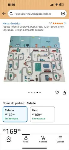 Tapete de atividades para bebê