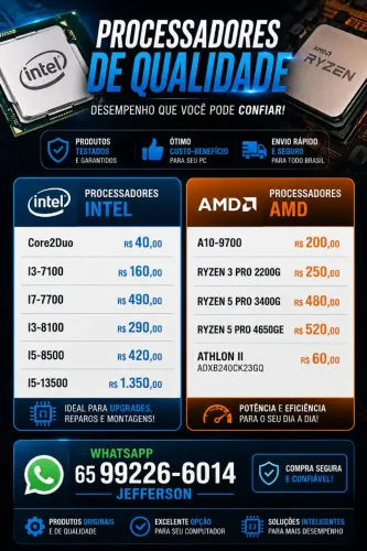 PROCESSADORES INTEL E AMD À VENDA!