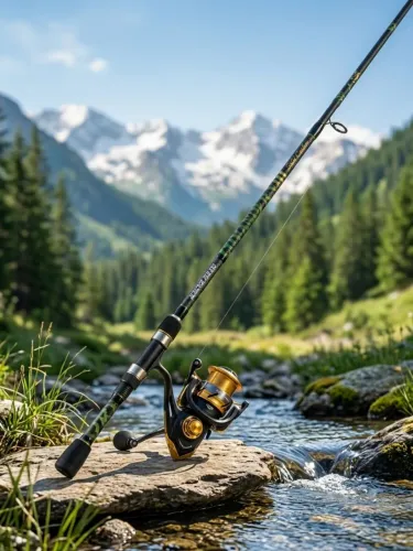 Vara de pesca com molinete 