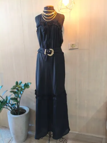 Vestido longo preto Tam;G novo lindo