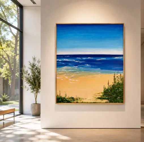 Quadro Original Pintado à Mão - Paisagem - Peça Única - Tamanho 50/50 
