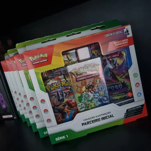 6x Pokémon TCG Coleção Ilustração Parceiro Inicial - Serie 1