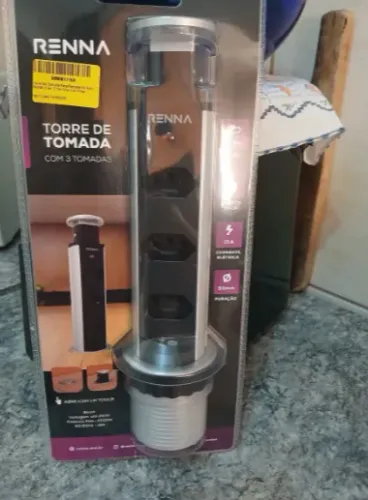 Torre De Tomada Para Bancada Embutir Retrátil Com 3 Tomadas 