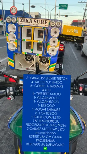 Som paredão em reboque 