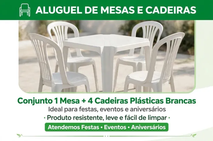 Aluguel de mesas e cadeiras 