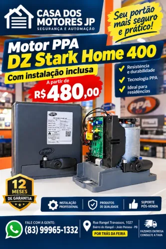 Motor para portão PPA DZ Stark Home 400 KL F02281203, Com Instalação Inclusa