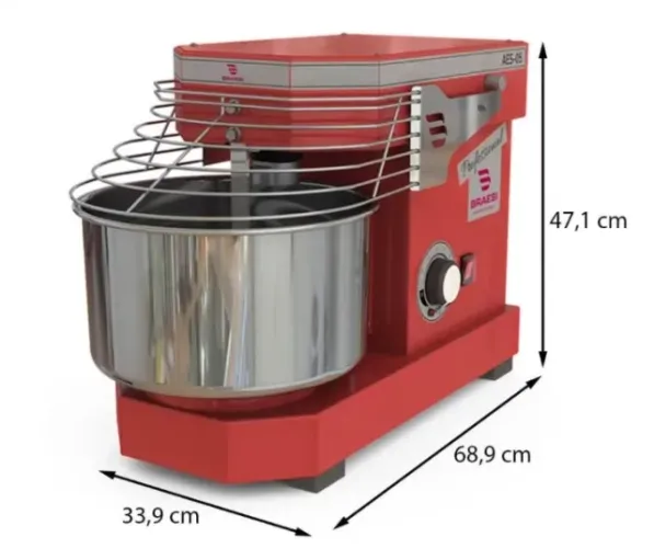Amassadeira Espiral Braesi AES-05 vermelha