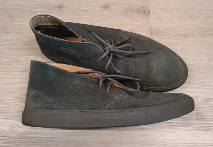 Bota de couro camurça cinza masculina MrCat (tam 41 forma grande, calça até 42) - nova