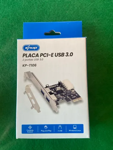 Placa Hub-Usb 3.0 PCI EX 2 portas