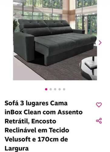 Vendo sofá retrátil 3 lugares 2 meses de uso